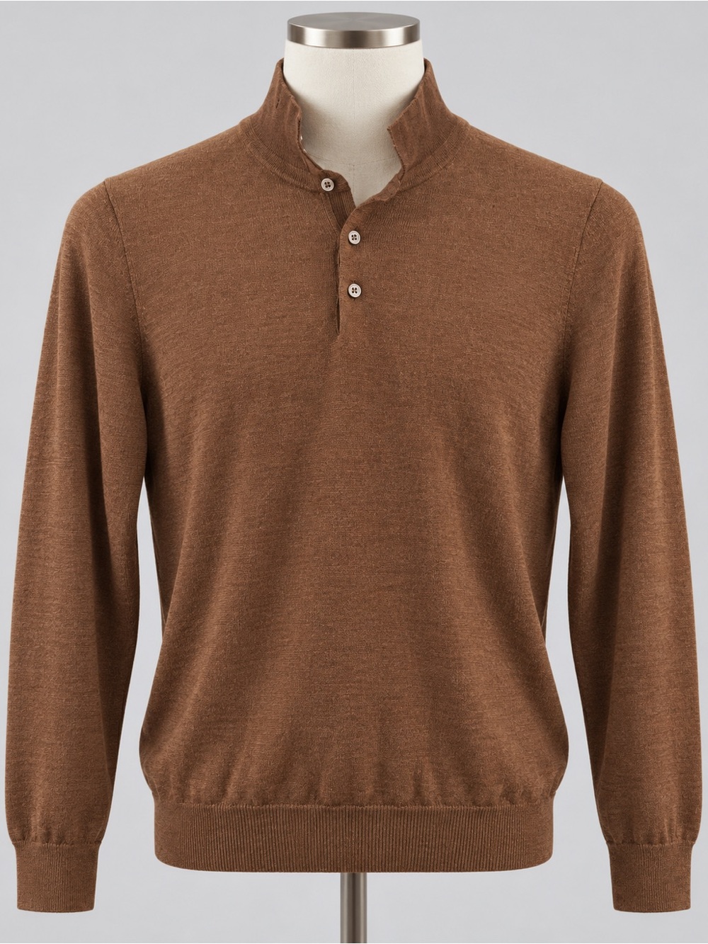 100% Merino Wool Orvieto Brown Long-Sleeve Sweater